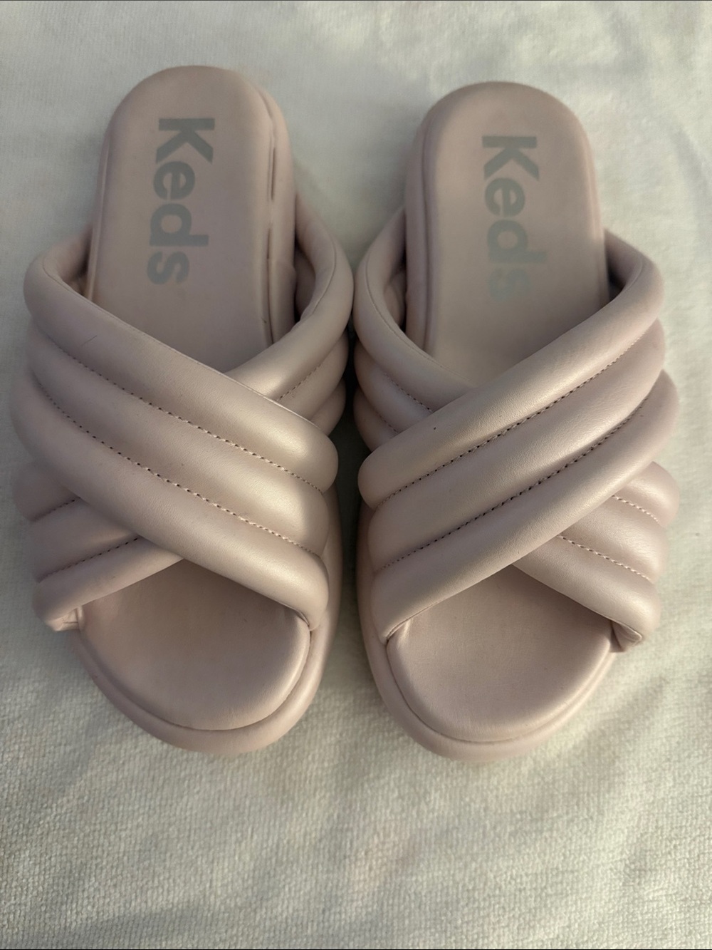 Keds Women's Quilted Slide Sandals - Light Blush
